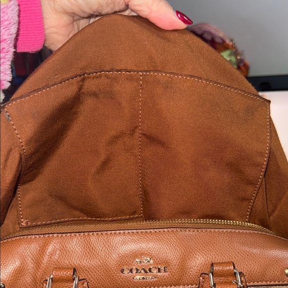 Coach Bennett Tan and Brown Signature Satchel - Picture 13 of 16